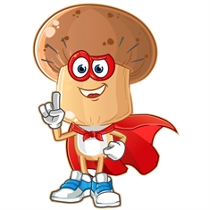 Superhero Mushroom Classroom Vegetable Transparent Sticker